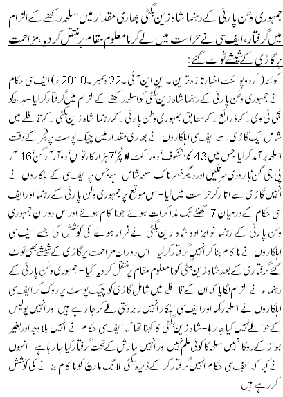 Shah Zain Bugti Arrested - Urdu National News